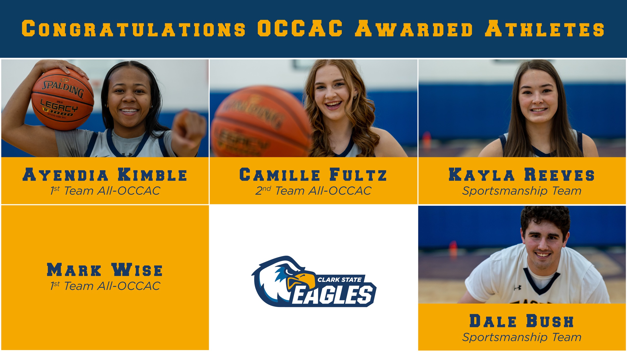 Clark State Basketball Athletes Receive OCCAC Recognition